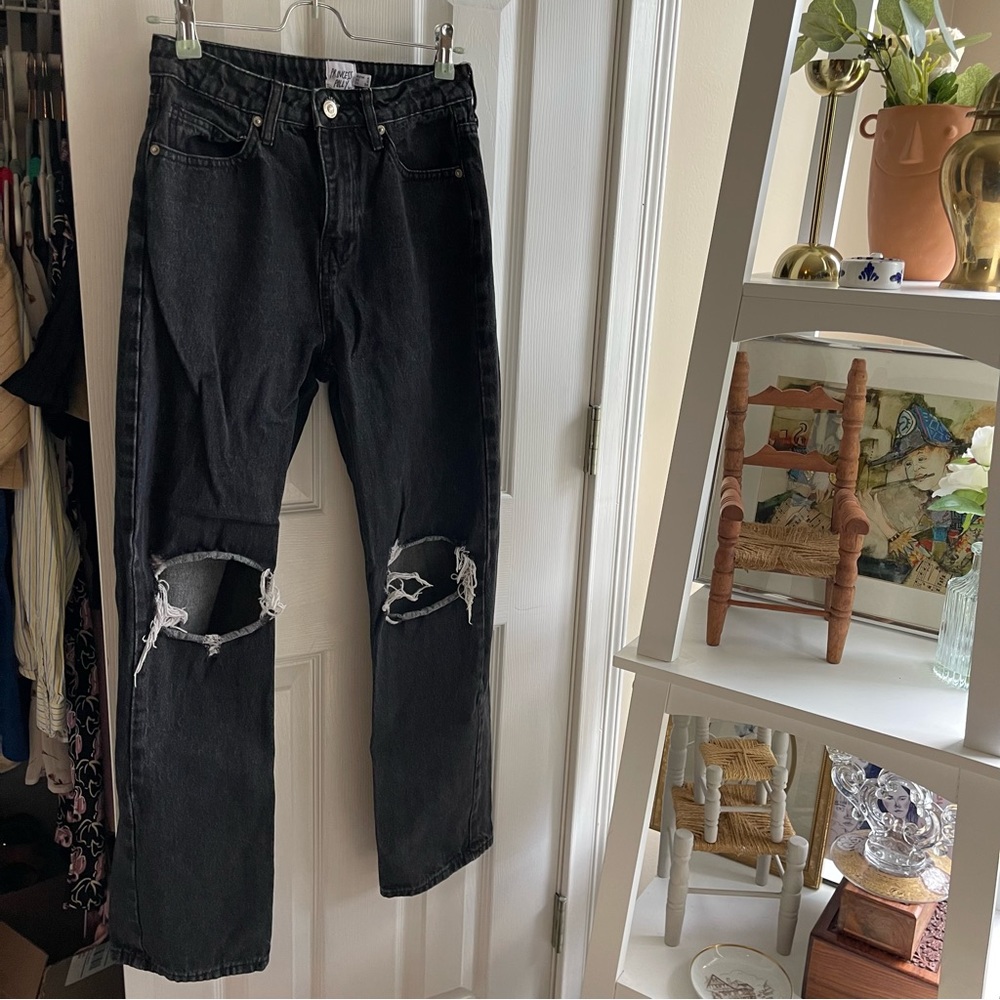 princess polly distressed black jeans